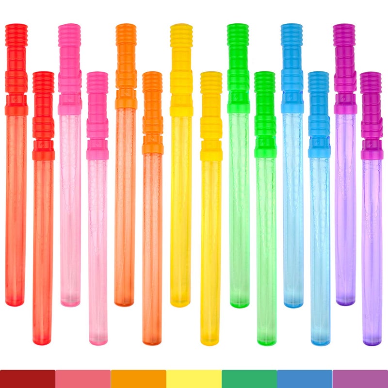 MAPIXO Bubble Wand, 14" Big Bubble Wand Set(14 Pack 7 Colour), Non-Toxic Smelless Bubble Toy for Kids Child Birthday Party Favor Wedding Summer Outdoor Activity Bathroom Bath Toys, by MAPIXO - Image 2
